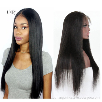 Brazilian Straight Pre Plucked Raw Virgin Cuticle Aligned Human Hair Lace Front Wig With Baby Hair Swiss 360 Lace Frontal Wig